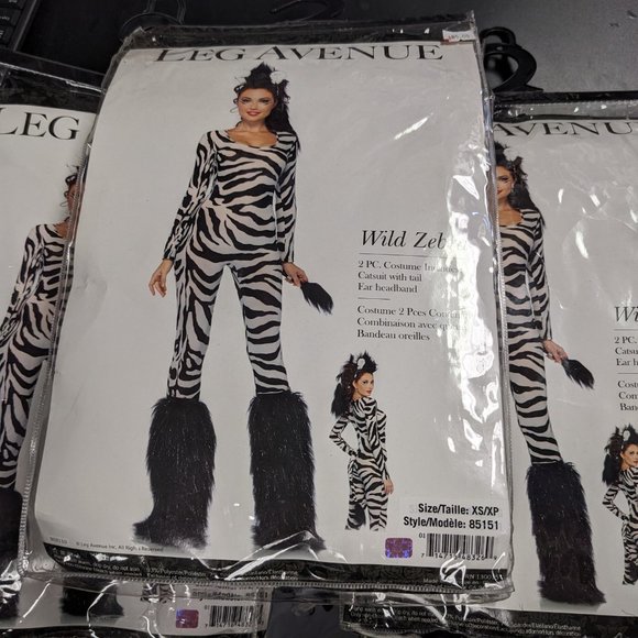 Cosplay Costume Leg Avenue 85151 Wild Zebra Jumpsuit - Picture 2 of 2